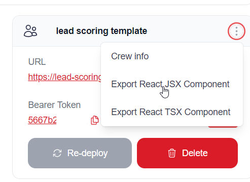 Export React Component